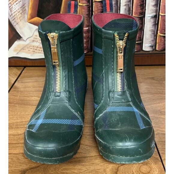 Tommy Hilfiger TWRYANN2 Plaid Rubber Ankle Rain Boots Size 7 - Picture 2 of 6